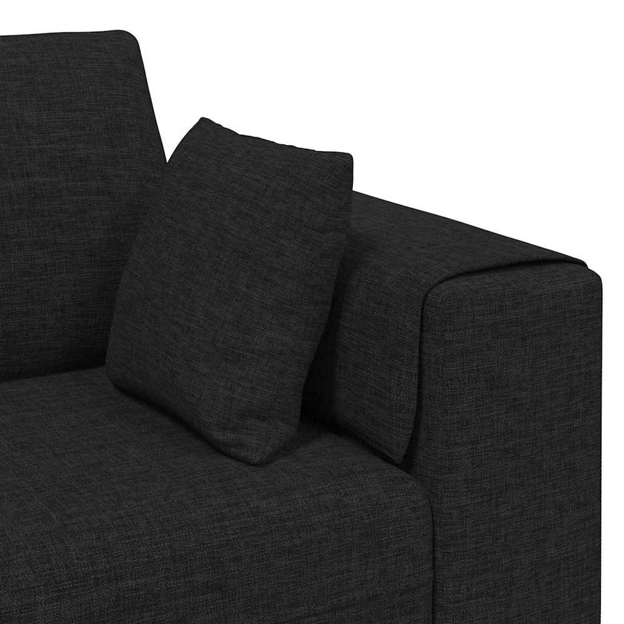 Stoffen Bank met kussen 3 pcs Zwart 208 cm Stof