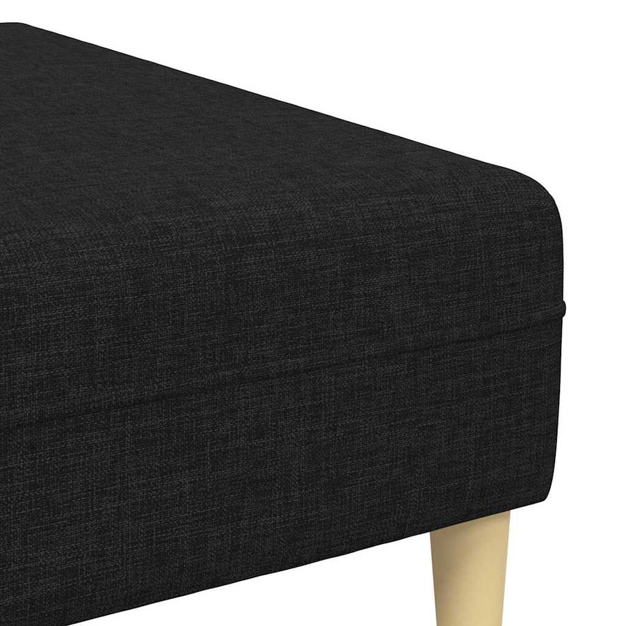 Stoffen Bank met kussen 3 pcs Zwart 208 cm Stof