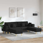 Bank 208 cm stof zwart