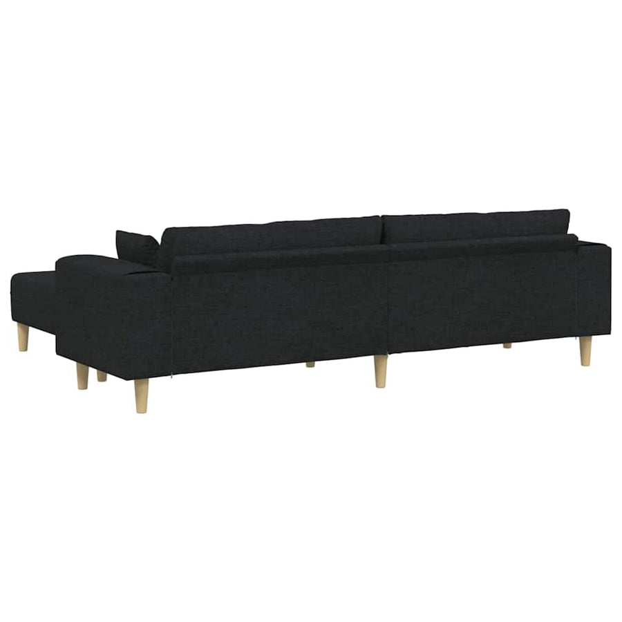 Stoffen Bank met kussen 3 pcs Zwart 208 cm Stof