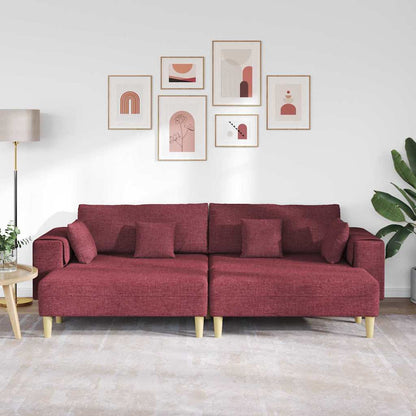 Stoffen Bank met kussen 3 pcs Wijnrood 208 cm Stof