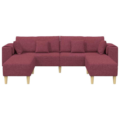 Stoffen Bank met kussen 3 pcs Wijnrood 208 cm Stof