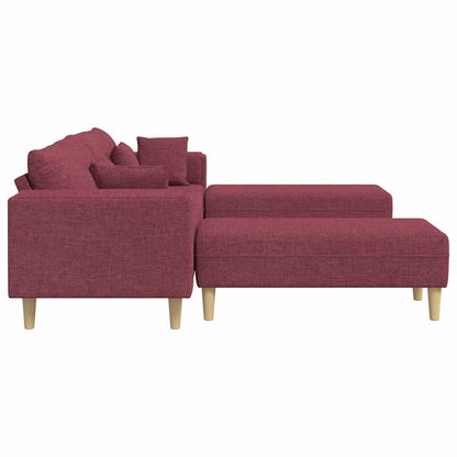 Stoffen Bank met kussen 3 pcs Wijnrood 208 cm Stof