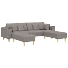 Stoffen Bank met kussen 3 pcs Taupe 208 cm Stof