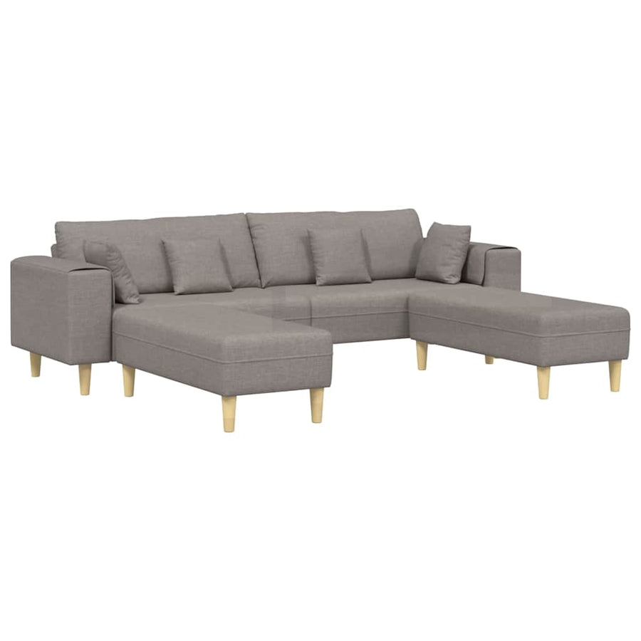 Stoffen Bank met kussen 3 pcs Taupe 208 cm Stof