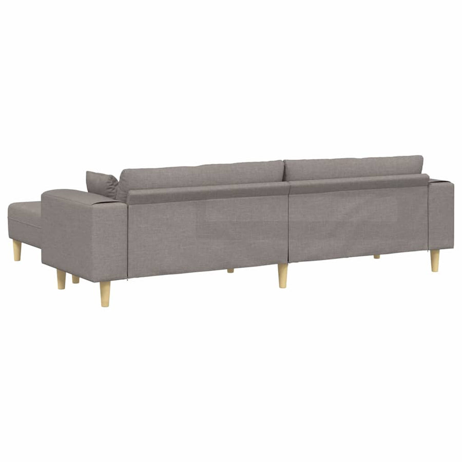 Stoffen Bank met kussen 3 pcs Taupe 208 cm Stof