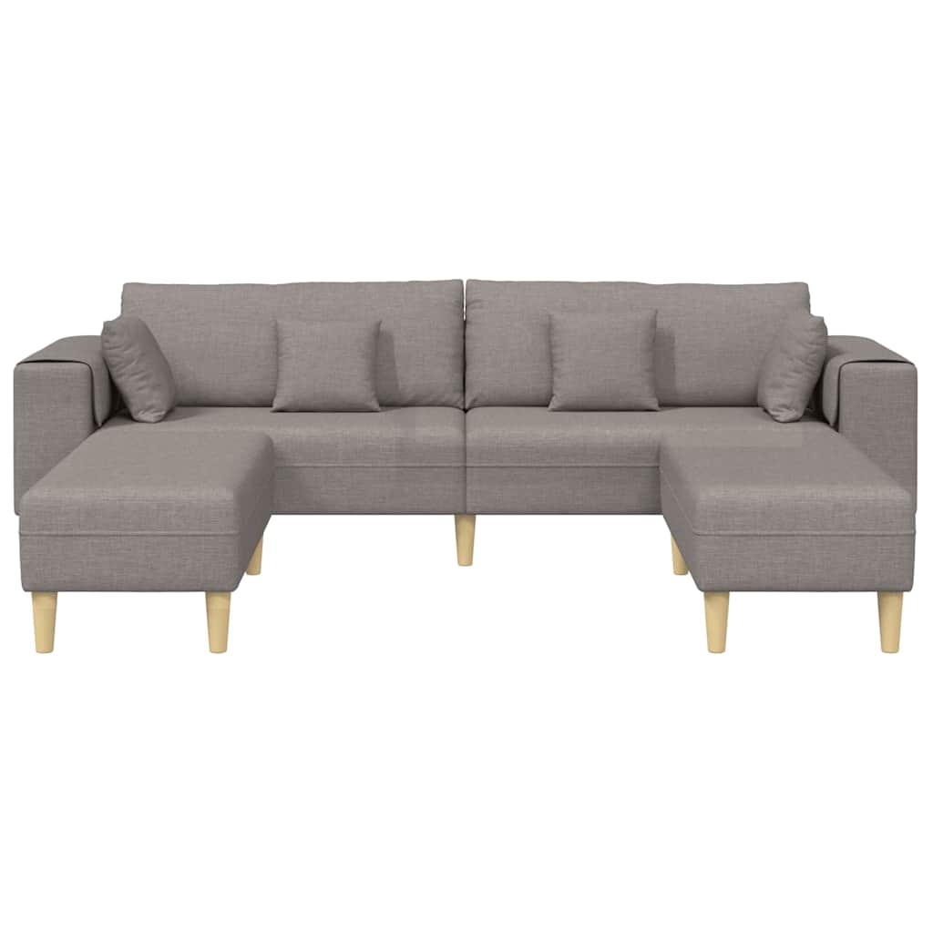 Stoffen Bank met kussen 3 pcs Taupe 208 cm Stof