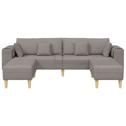 Stoffen Bank met kussen 3 pcs Taupe 208 cm Stof