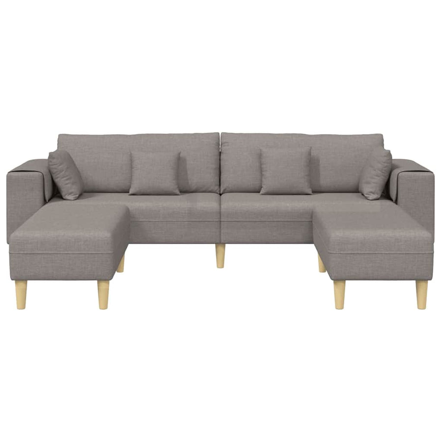 Stoffen Bank met kussen 3 pcs Taupe 208 cm Stof