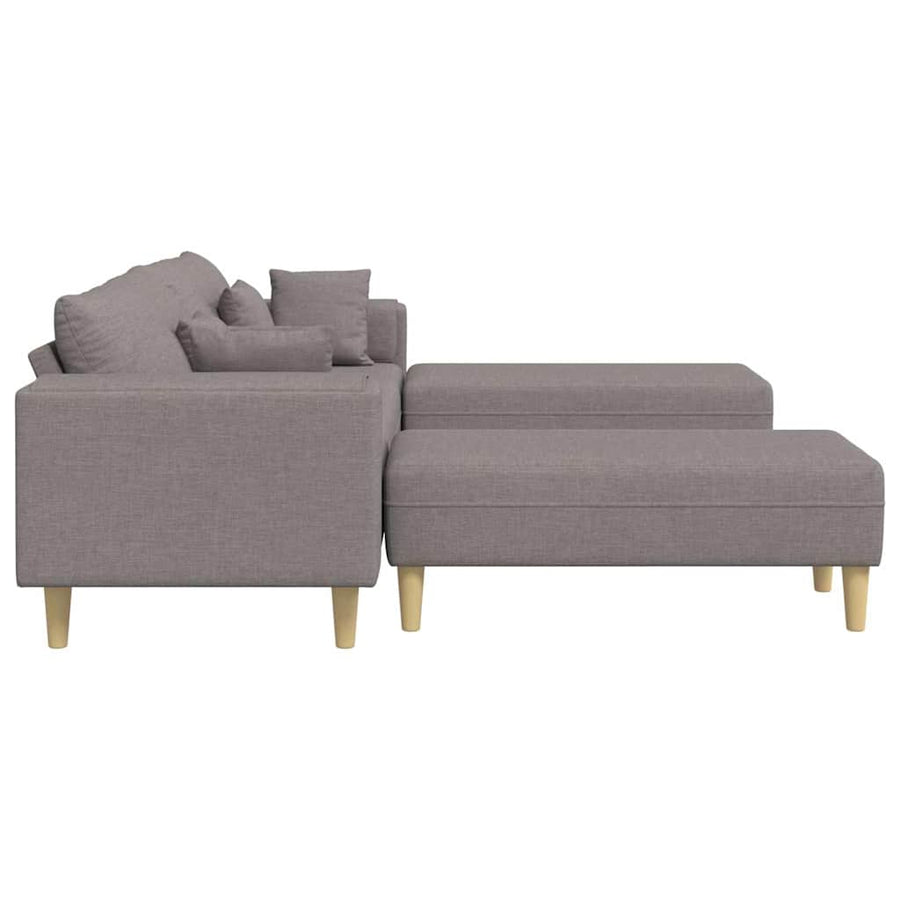 Stoffen Bank met kussen 3 pcs Taupe 208 cm Stof