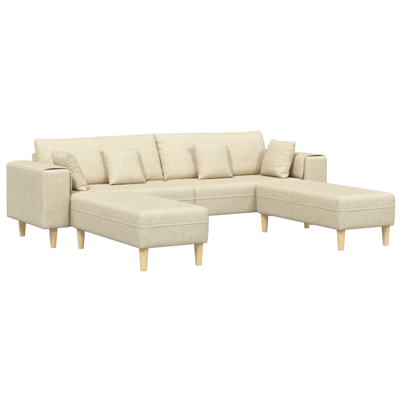 Bank met kussen 3 pcs Crème Stof