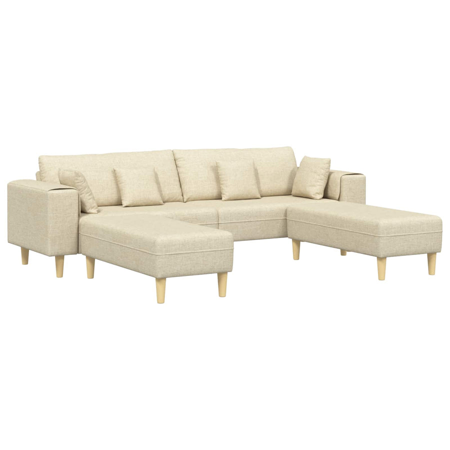 Bank met kussen 3 pcs Crème Stof