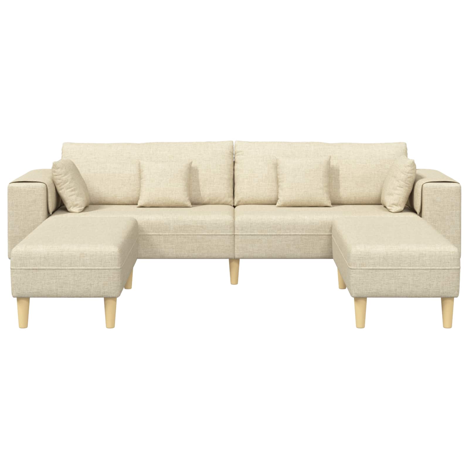Bank met kussen 3 pcs Crème Stof