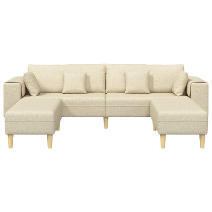 Bank met kussen 3 pcs Crème Stof