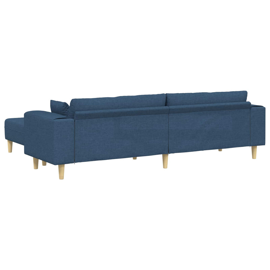 Bank met kussen 3 pcs Blauw Stof