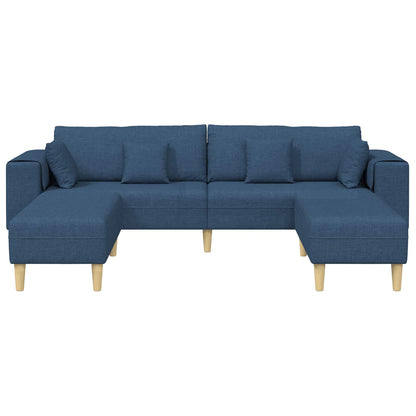 Bank met kussen 3 pcs Blauw Stof