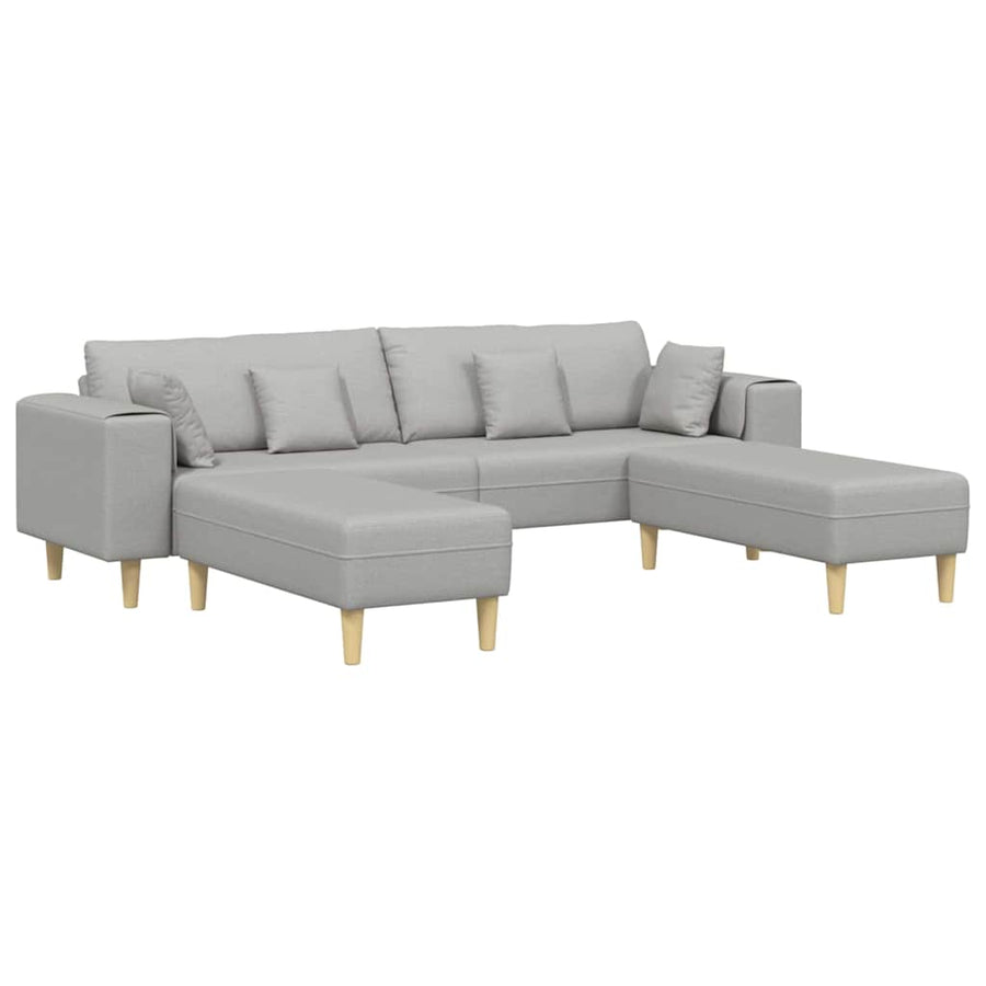 Stoffen Bank met kussen 3 pcs Wolkengrijs 208 cm Stof