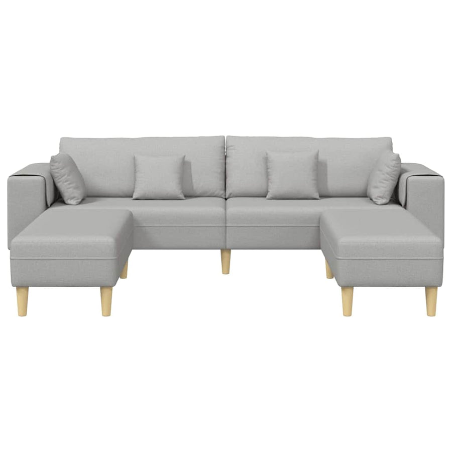 Stoffen Bank met kussen 3 pcs Wolkengrijs 208 cm Stof
