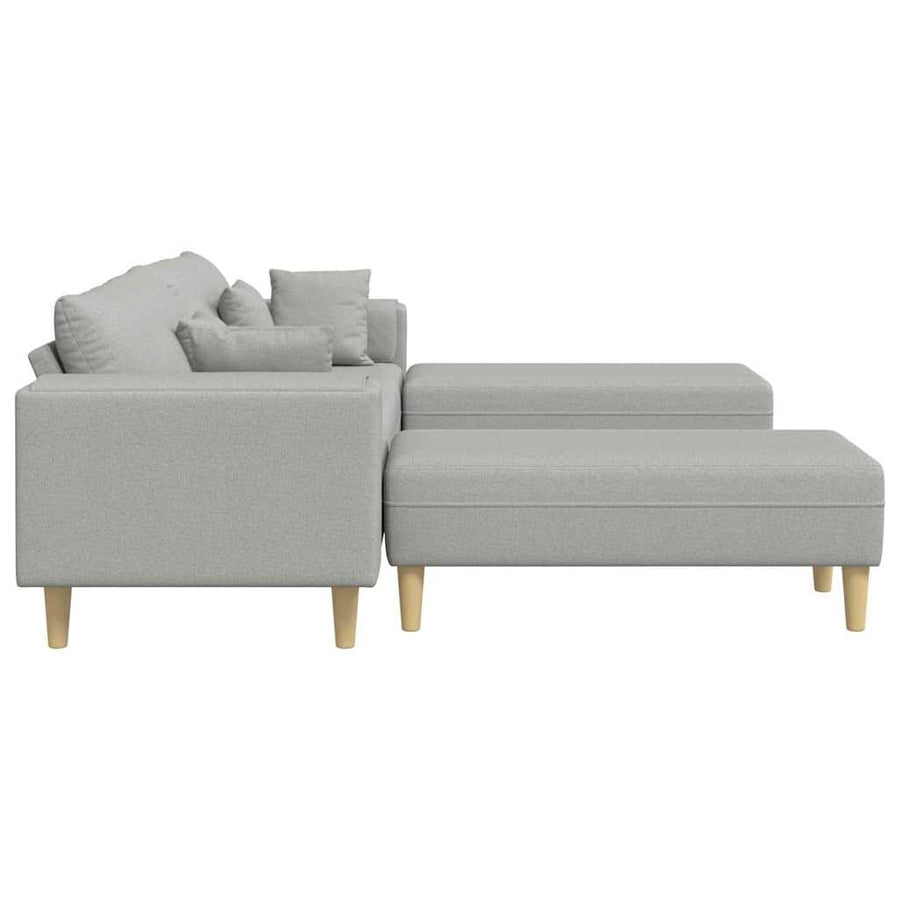 Stoffen Bank met kussen 3 pcs Wolkengrijs 208 cm Stof