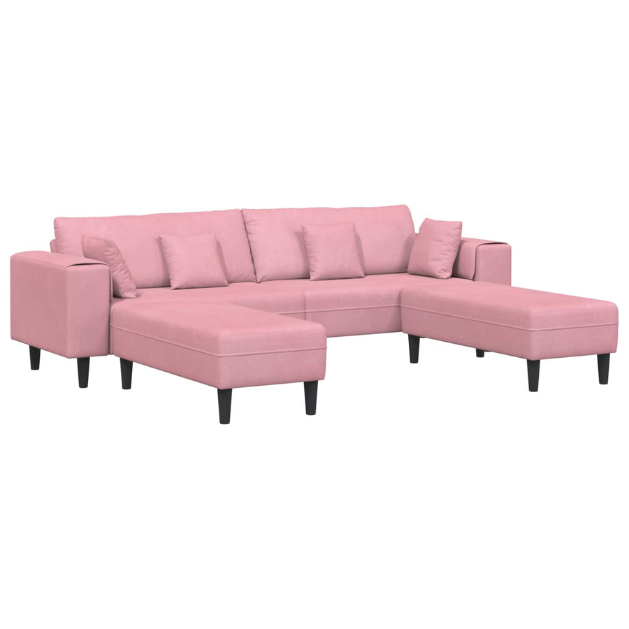 Bank Met Kussen 3 Pcs Roze Fluweel