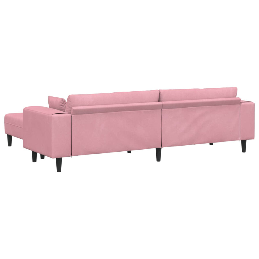 Bank Met Kussen 3 Pcs Roze Fluweel