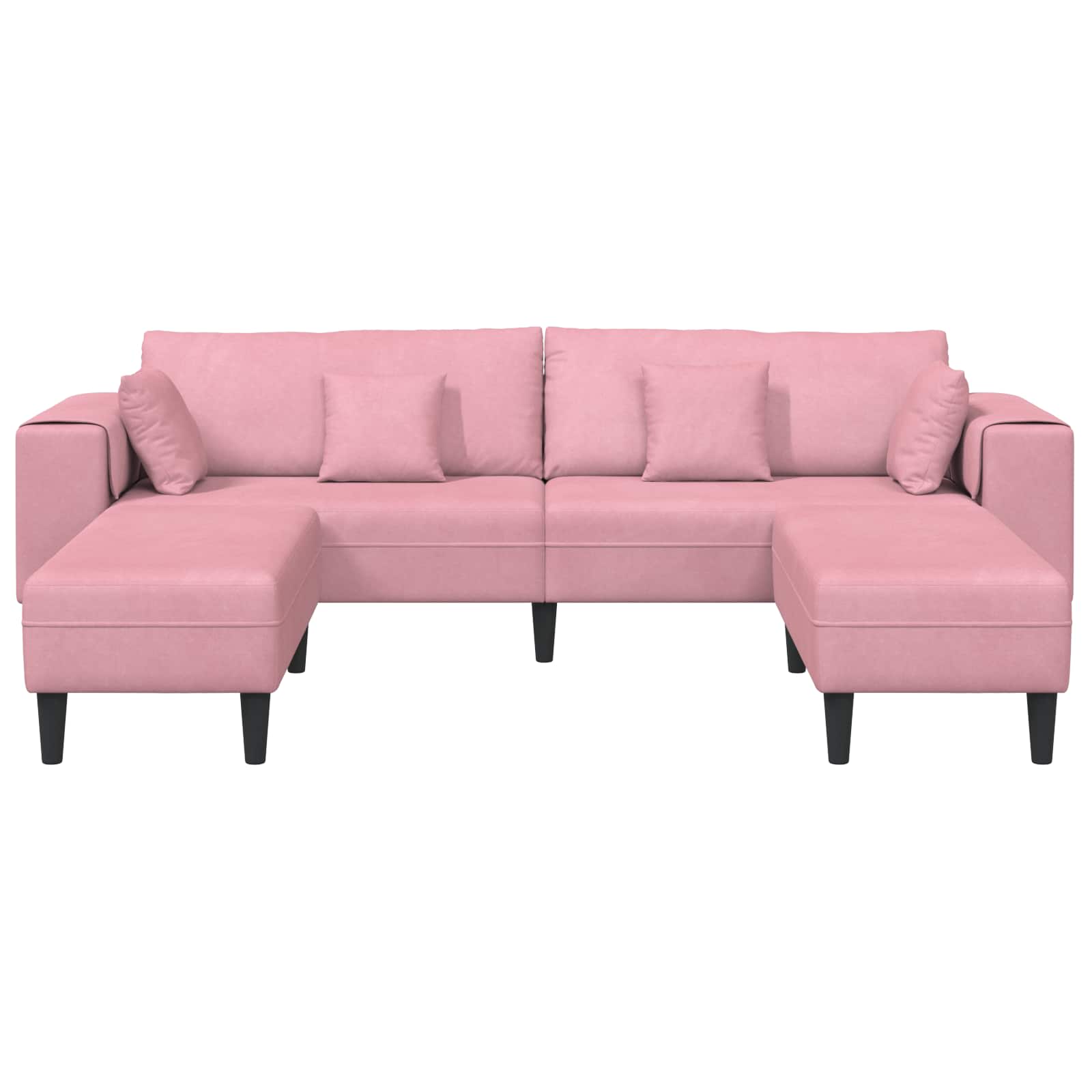 Bank Met Kussen 3 Pcs Roze Fluweel