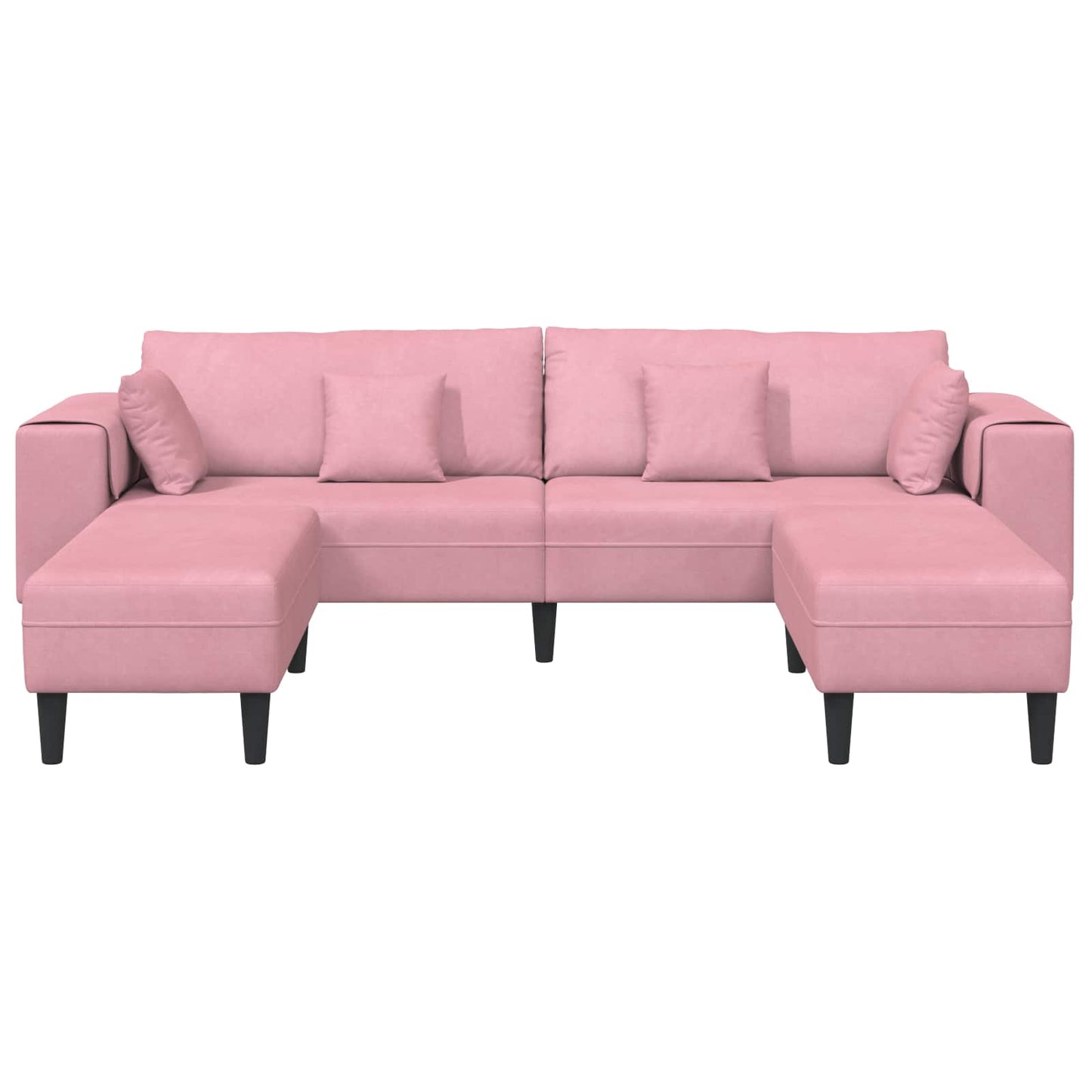 Bank Met Kussen 3 Pcs Roze Fluweel