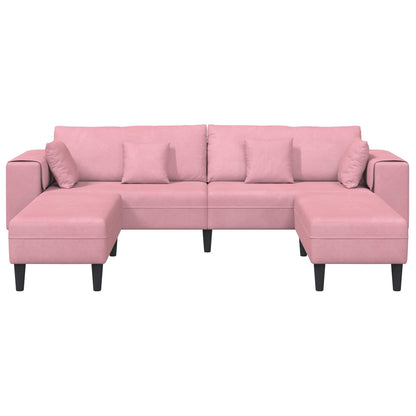 Bank Met Kussen 3 Pcs Roze Fluweel