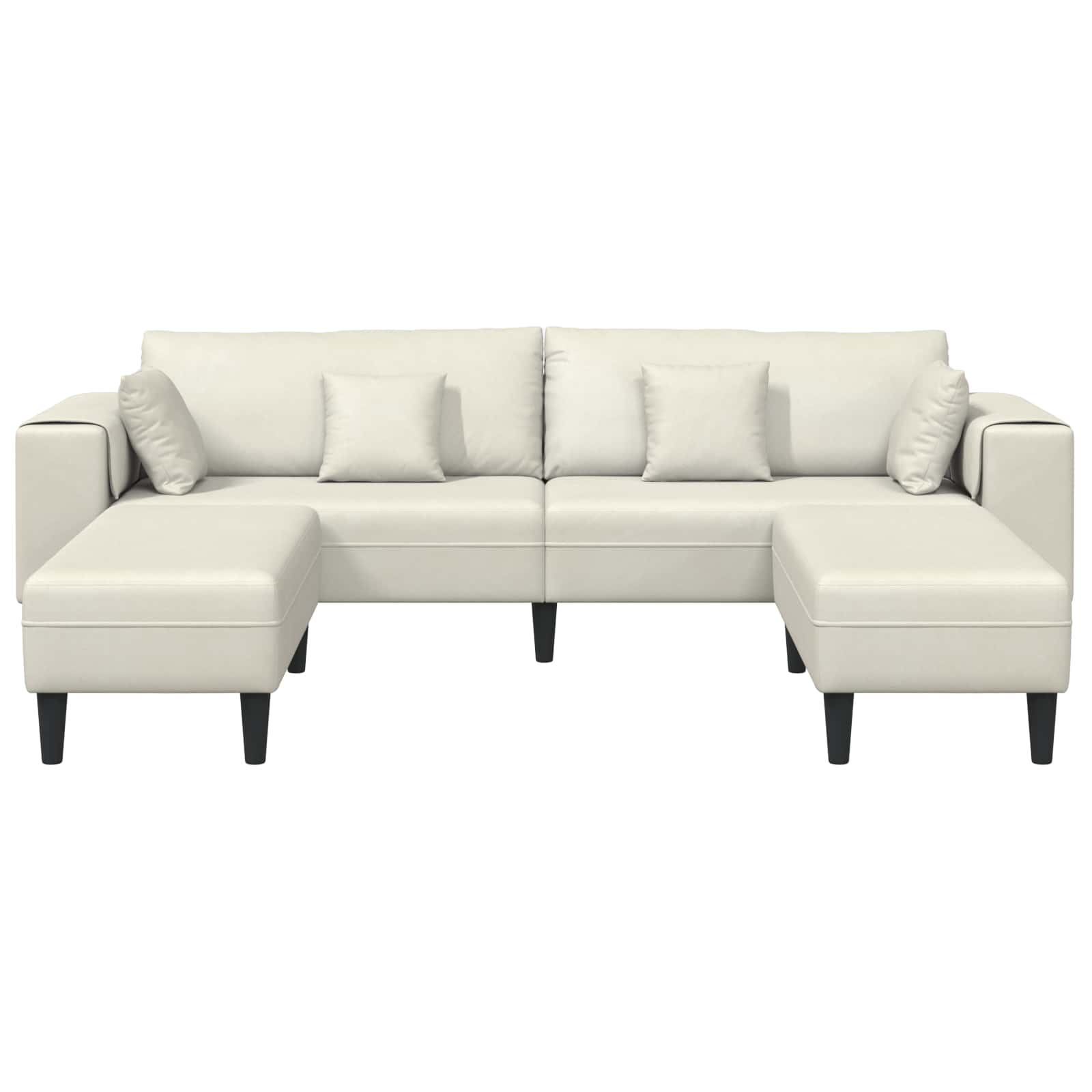Bank 3 pcs Crème 250 x 188 x 76 cm Fluweel