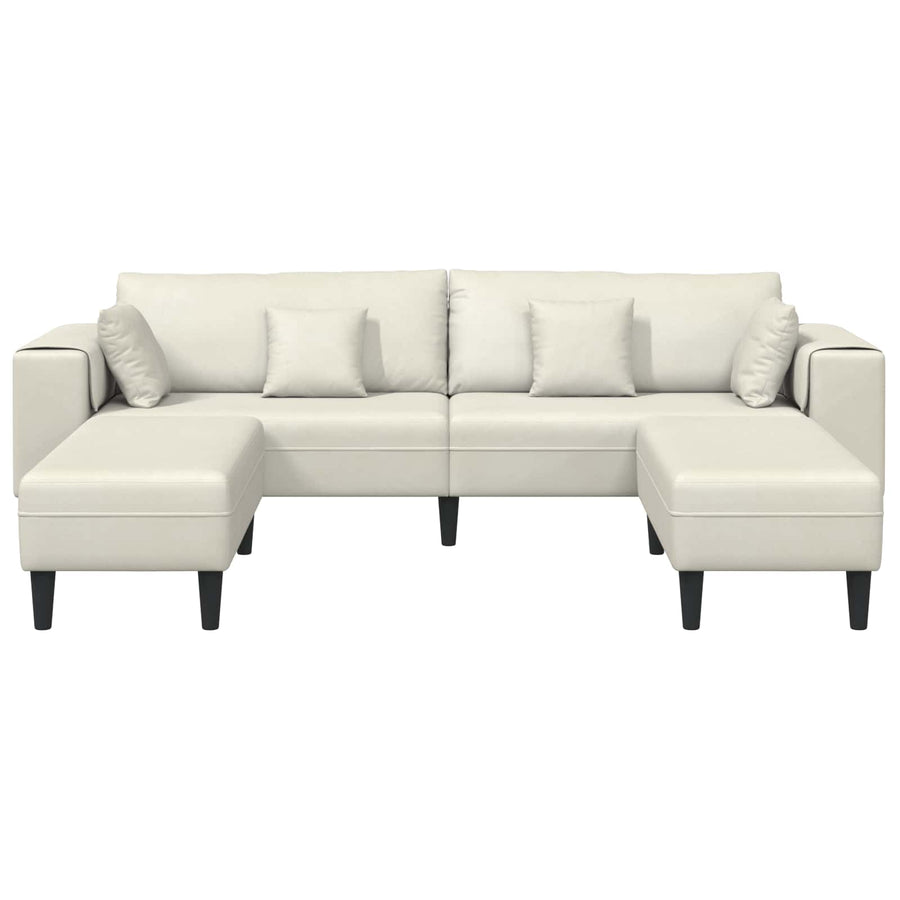 Bank 3 pcs Crème 250 x 188 x 76 cm Fluweel