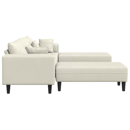 Bank 3 pcs Crème 250 x 188 x 76 cm Fluweel