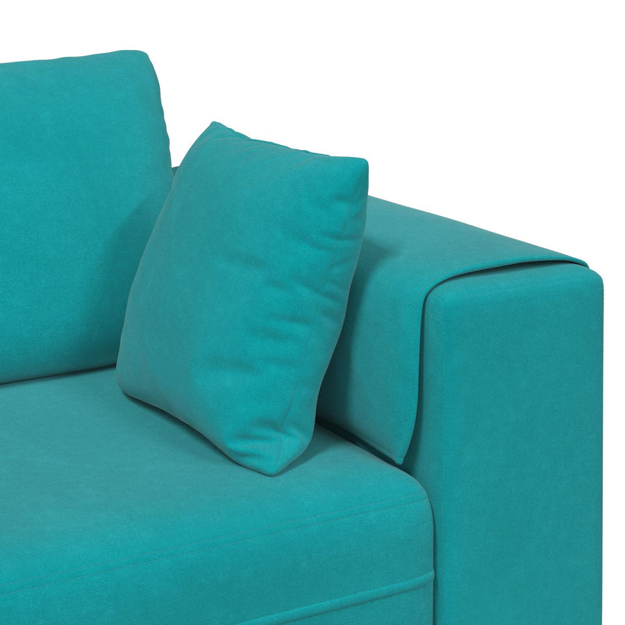 Bank 3 pcs Turquoise 250 x 188 x 76 cm Fluweel