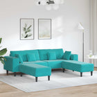 Bank 3 pcs Turquoise 250 x 188 x 76 cm Fluweel
