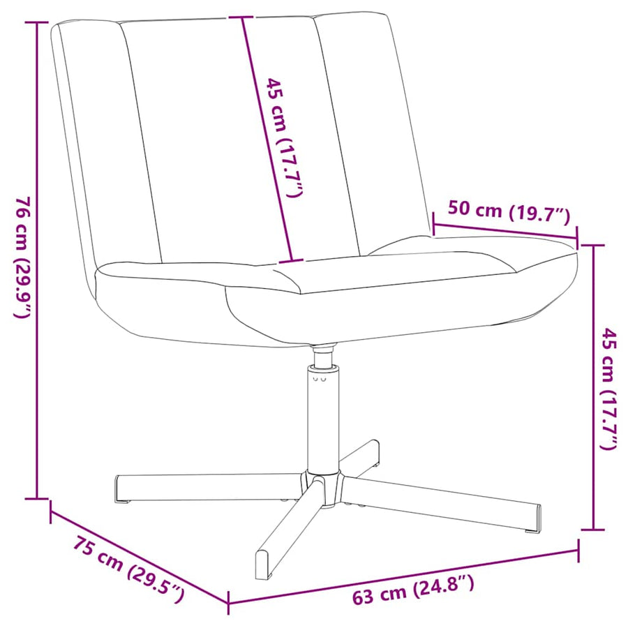 Draaistoel Crème 63 x 75 x 76 cm Stof
