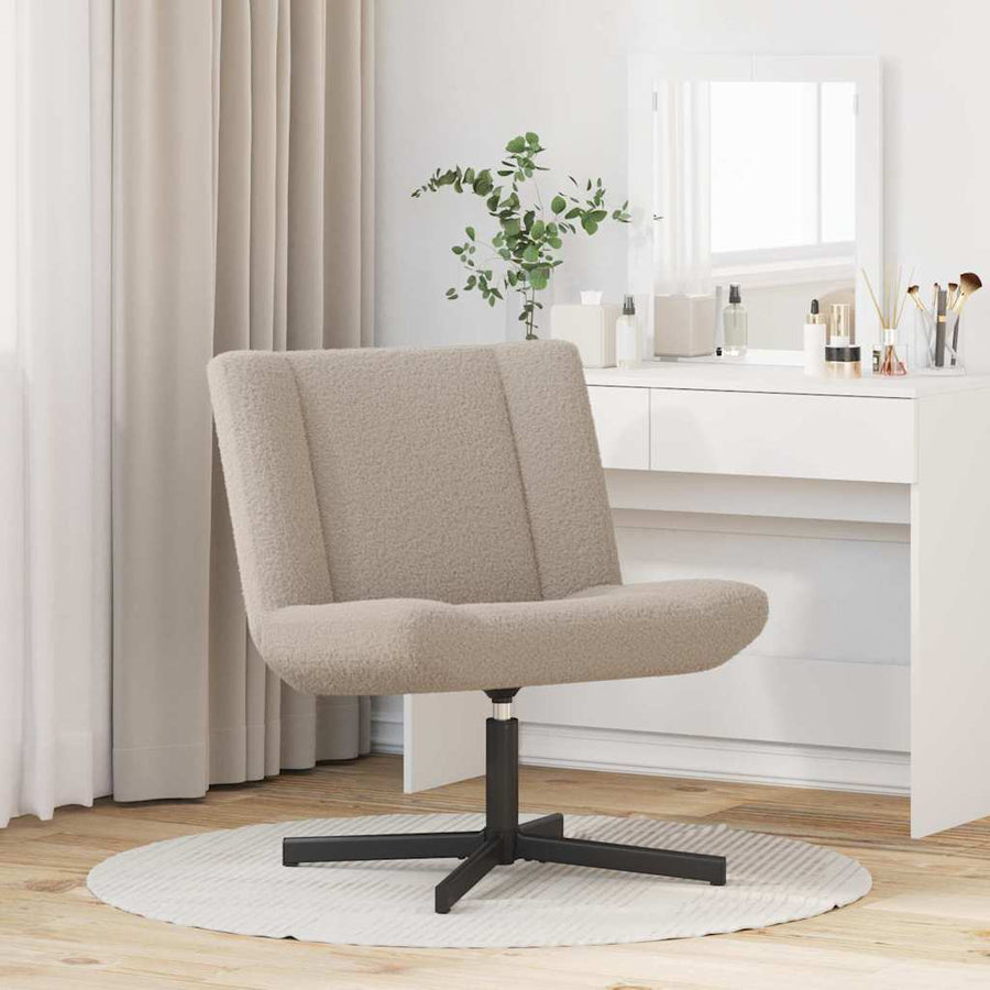 Draaistoel Relaxstoel Lichtgrijs Curly Stof