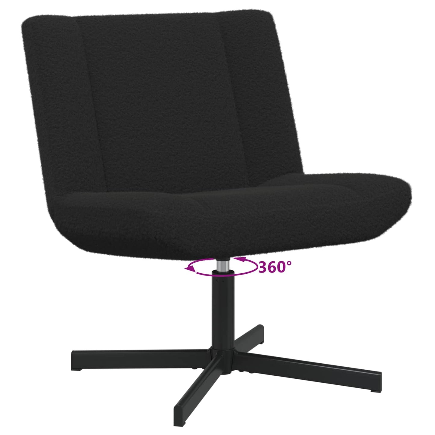 Draaistoel Zwart 63 x 75 x 76 cm Schapenvacht