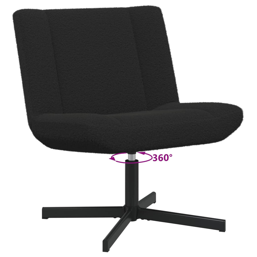 Draaistoel Zwart 63 x 75 x 76 cm Schapenvacht