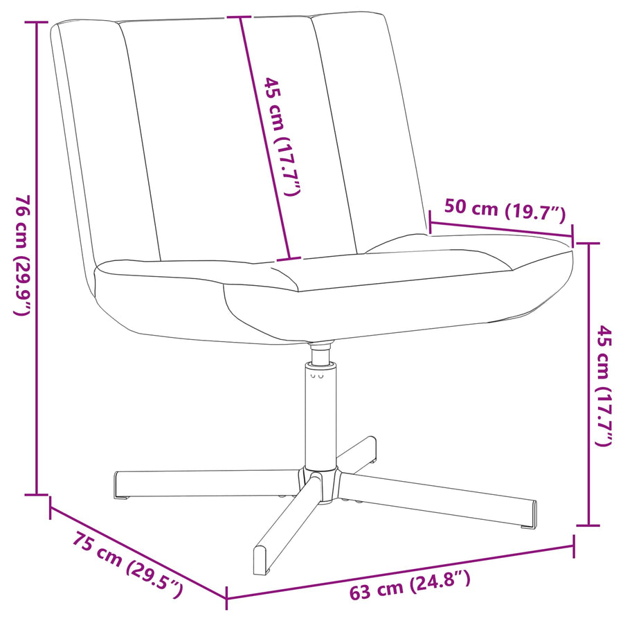 Draaistoel Zwart 63 x 75 x 76 cm Schapenvacht