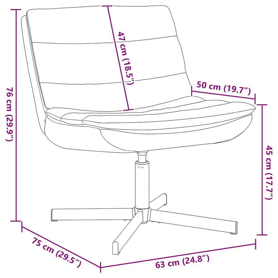 Draaistoel Crème 63 x 75 x 76 cm PU