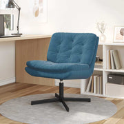 Relaxstoel draaibaar blauw fluweel 63x75x76 cm