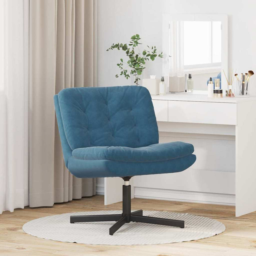 Draaibare Relaxstoel met kussen Anders Blauw 63 x 75 x 76 cm Fluweel