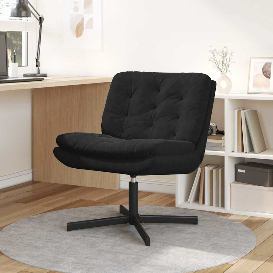 Draaibare Relaxstoel met kussen Anders Zwart 63 x 75 x 76 cm Fluweel