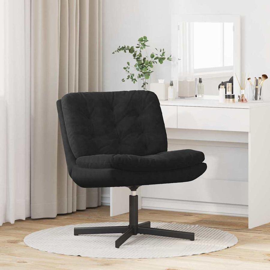 Draaibare Relaxstoel met kussen Anders Zwart 63 x 75 x 76 cm Fluweel