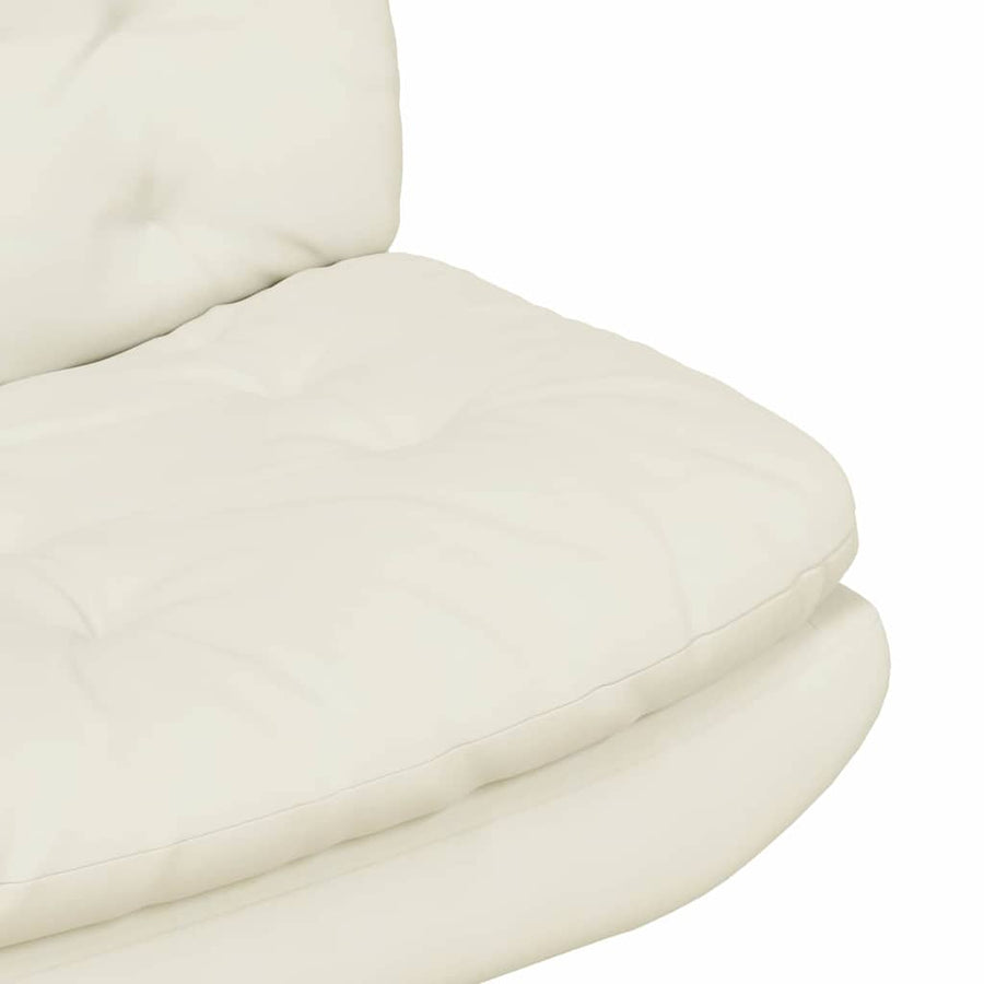 Draaibare Relaxstoel met kussen Anders Crème 63 x 75 x 76 cm Fluweel