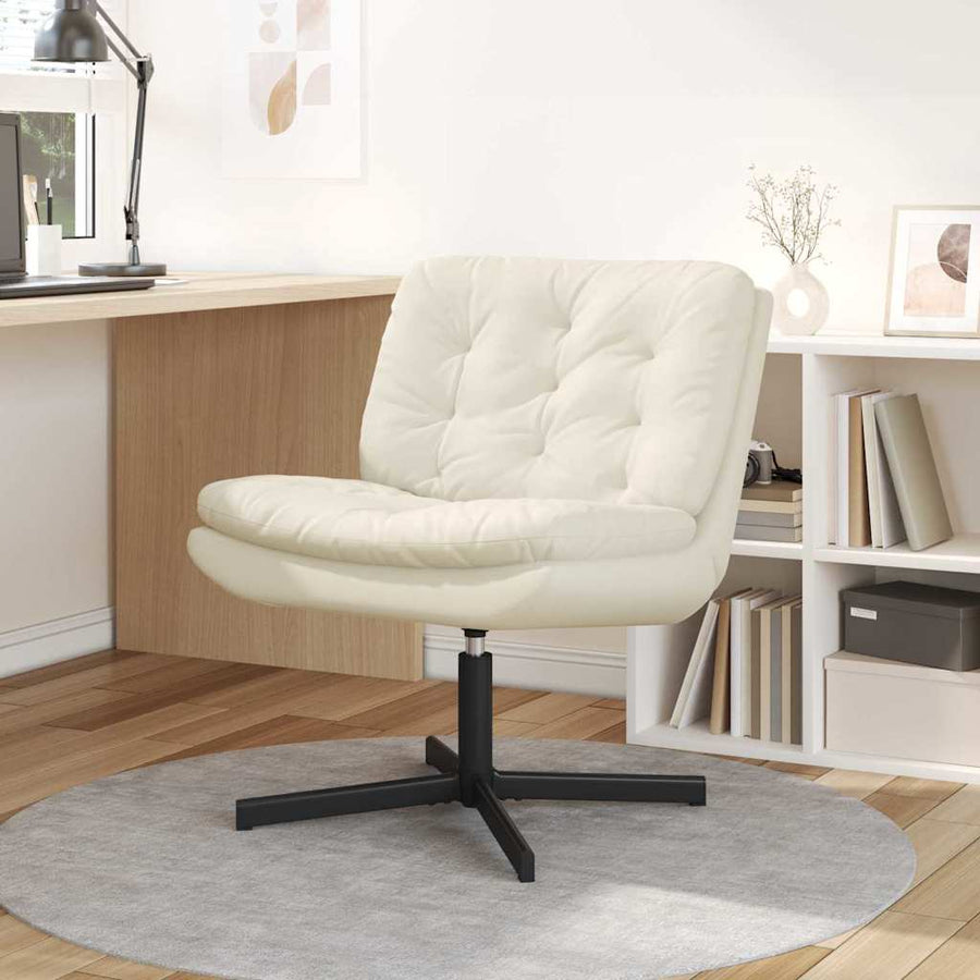 Draaibare Relaxstoel met kussen Anders Crème 63 x 75 x 76 cm Fluweel