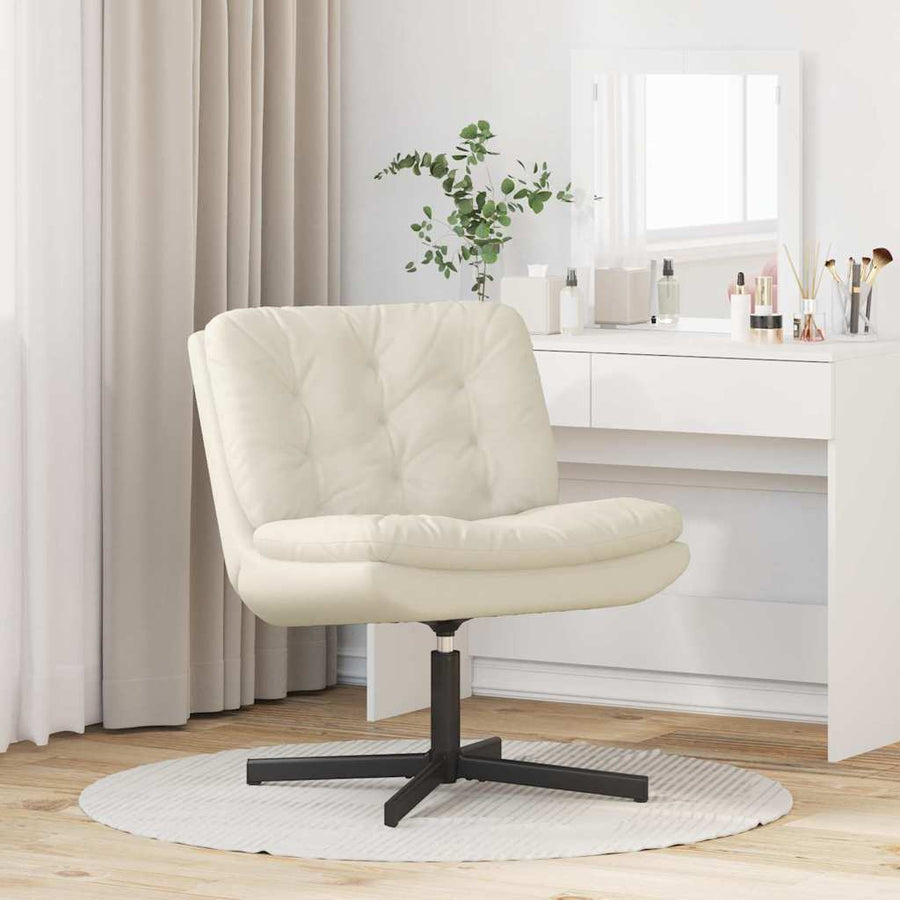 Draaibare Relaxstoel met kussen Anders Crème 63 x 75 x 76 cm Fluweel