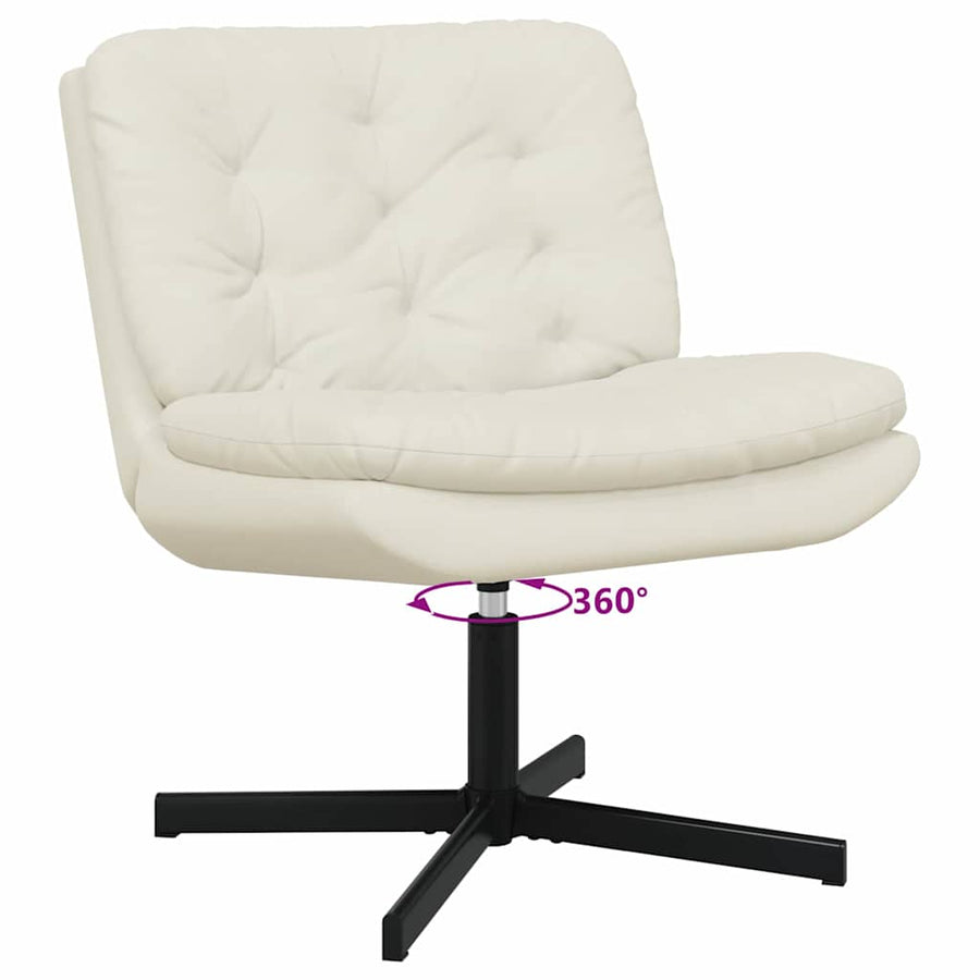 Draaibare Relaxstoel met kussen Anders Crème 63 x 75 x 76 cm Fluweel