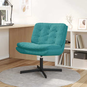 Relaxstoel draaibaar turquoise 63x75x76 cm fluweel