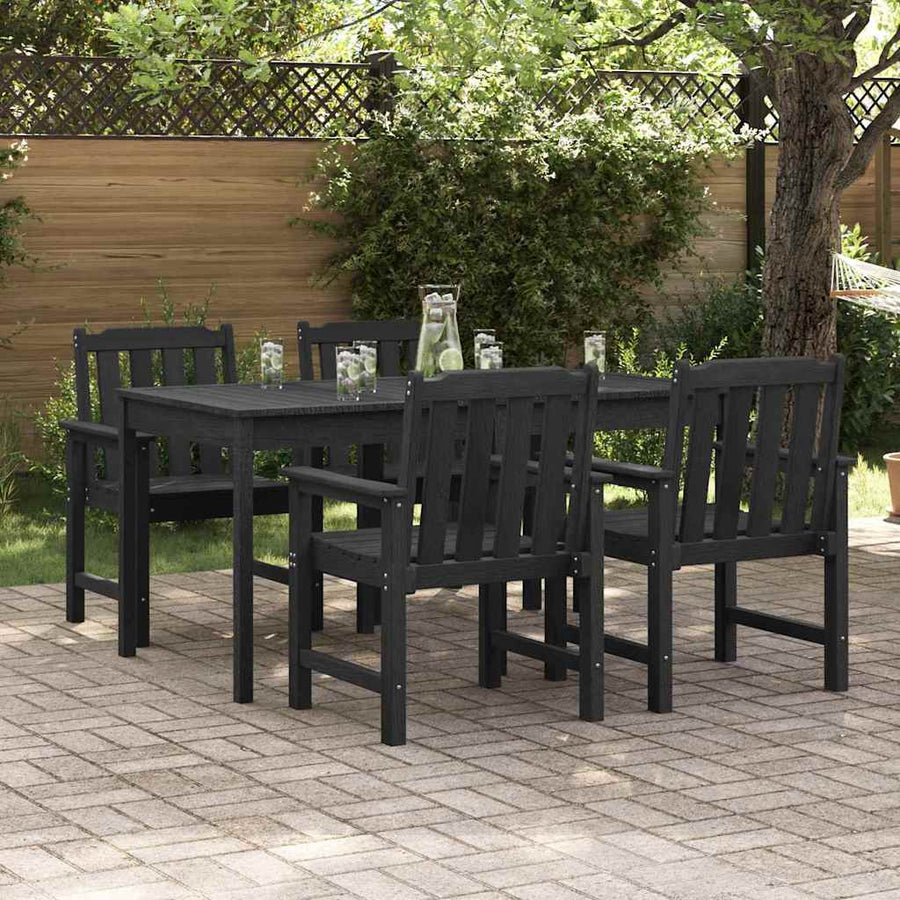 Tuinstoel 4 pcs Zwart 65.5 x 59 x 88 cm Polyetheen