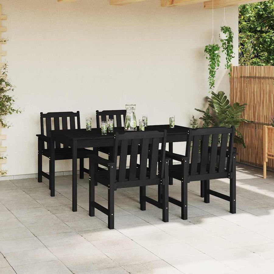 Tuinstoel 4 pcs Zwart 65.5 x 59 x 88 cm Polyetheen